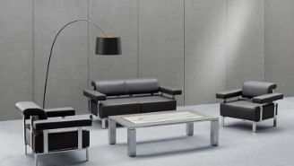Elegante Loungemöbel Leder schwarz